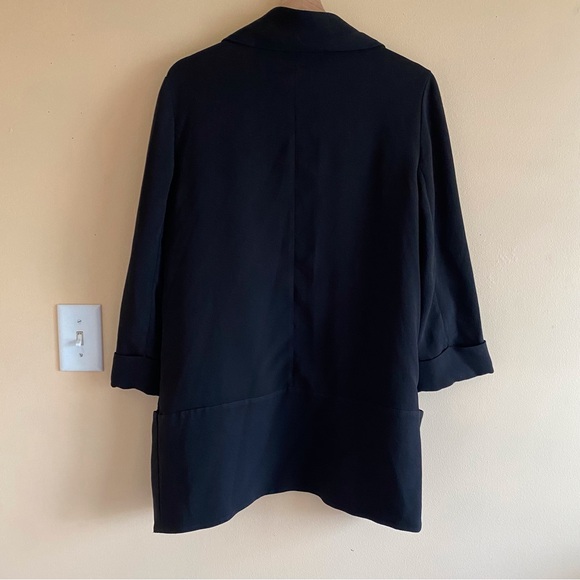 Aritzia Wilfred Chavelier Blazer Black Size 10 Japanese Crepe Pockets Unlined - Picture 3 of 15
